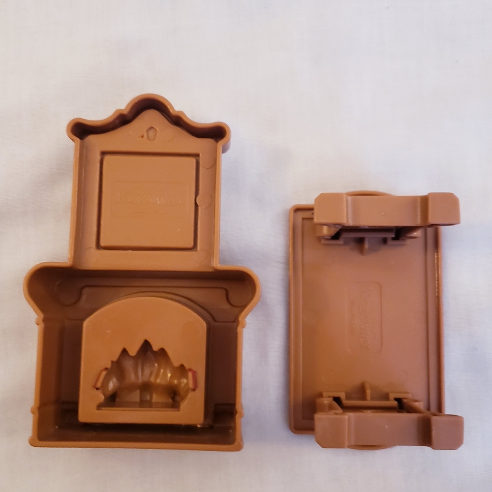 Keenway My Happy Family Dollhouse Furniture: Table, Chairs, Mantle Fireplace - Picture 7 of 7